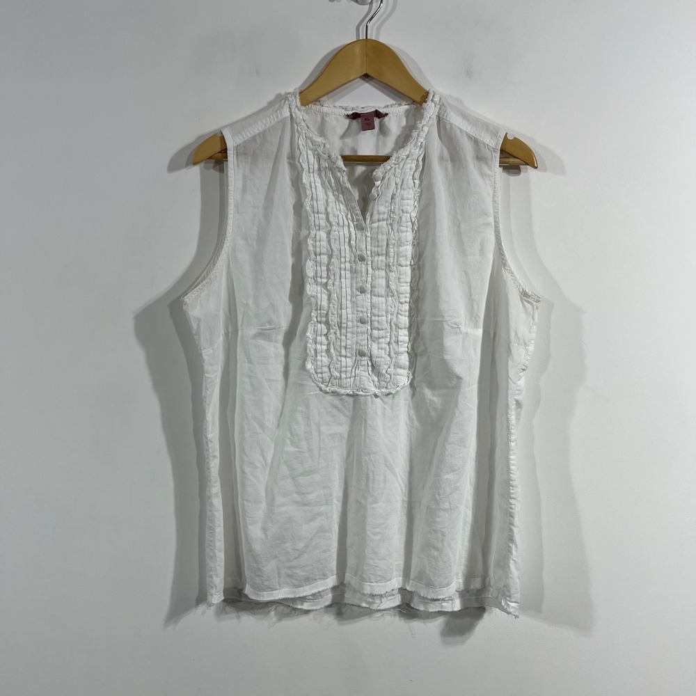 Bitten Euro Summer Dainty Romantic Boho Victorian Cotton Bib Preppy Top Women XL
